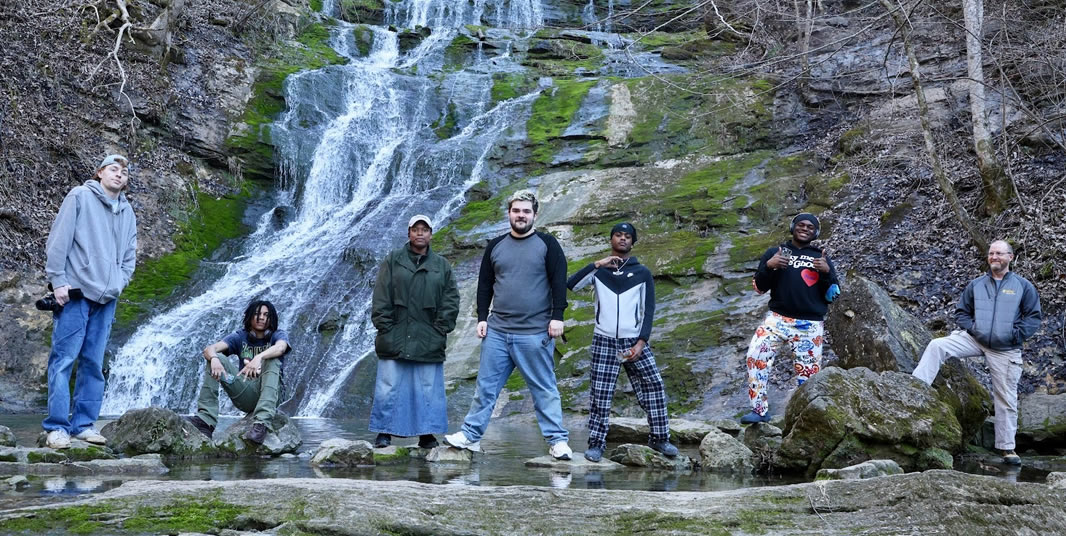 group students waterfall